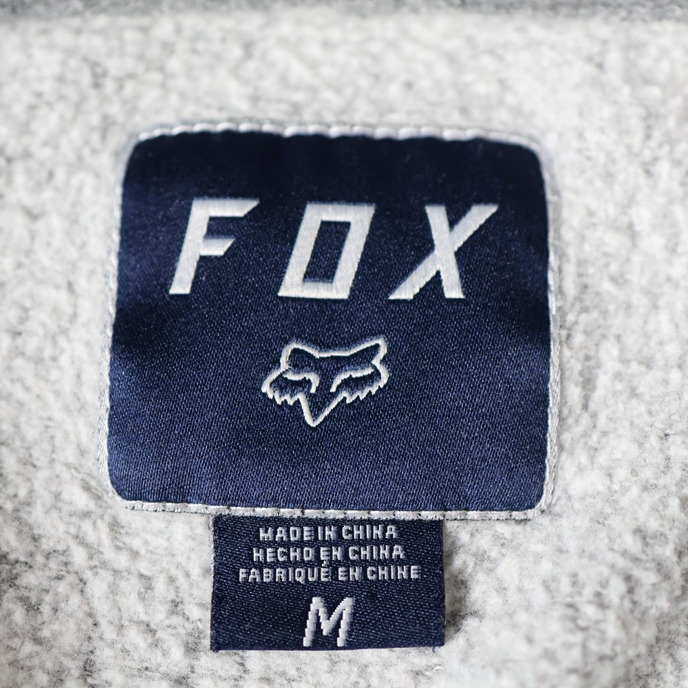 Fox Racing Hoodie Mens Medium Gray Navy Blue Pullover Graphic Logo Offroad - Picture 8 of 11
